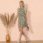 Halter Neck Tie Back Boho Floral Print Sleeveless Elastic Waist Mini Dress