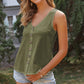 Sleeveless V-Neck Button Down Textured Tank Top