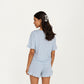 Short Sleeve Ruffle Hem Top and Drawstring Shorts Lounge Set
