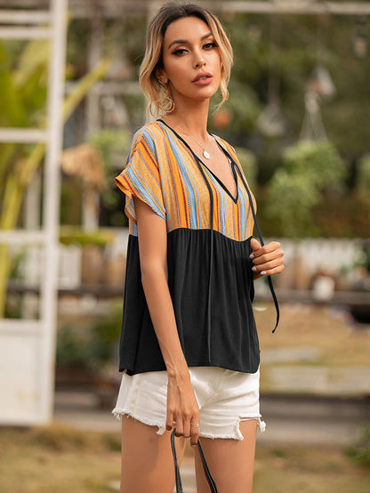 Striped Colorful Tie Tunic