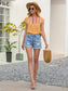 Embroidered Ruffle Blouse