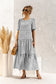 Soft Dot Print Short Sleeve Maxi Dress