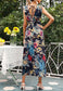 Tie Back Tropical Print Dress