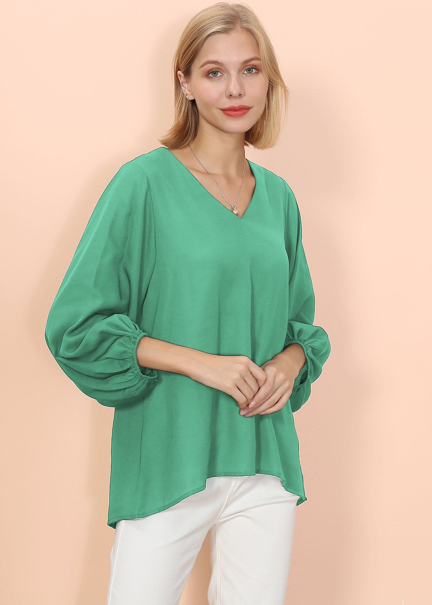 Love Lantern Sleeve V Neck Top