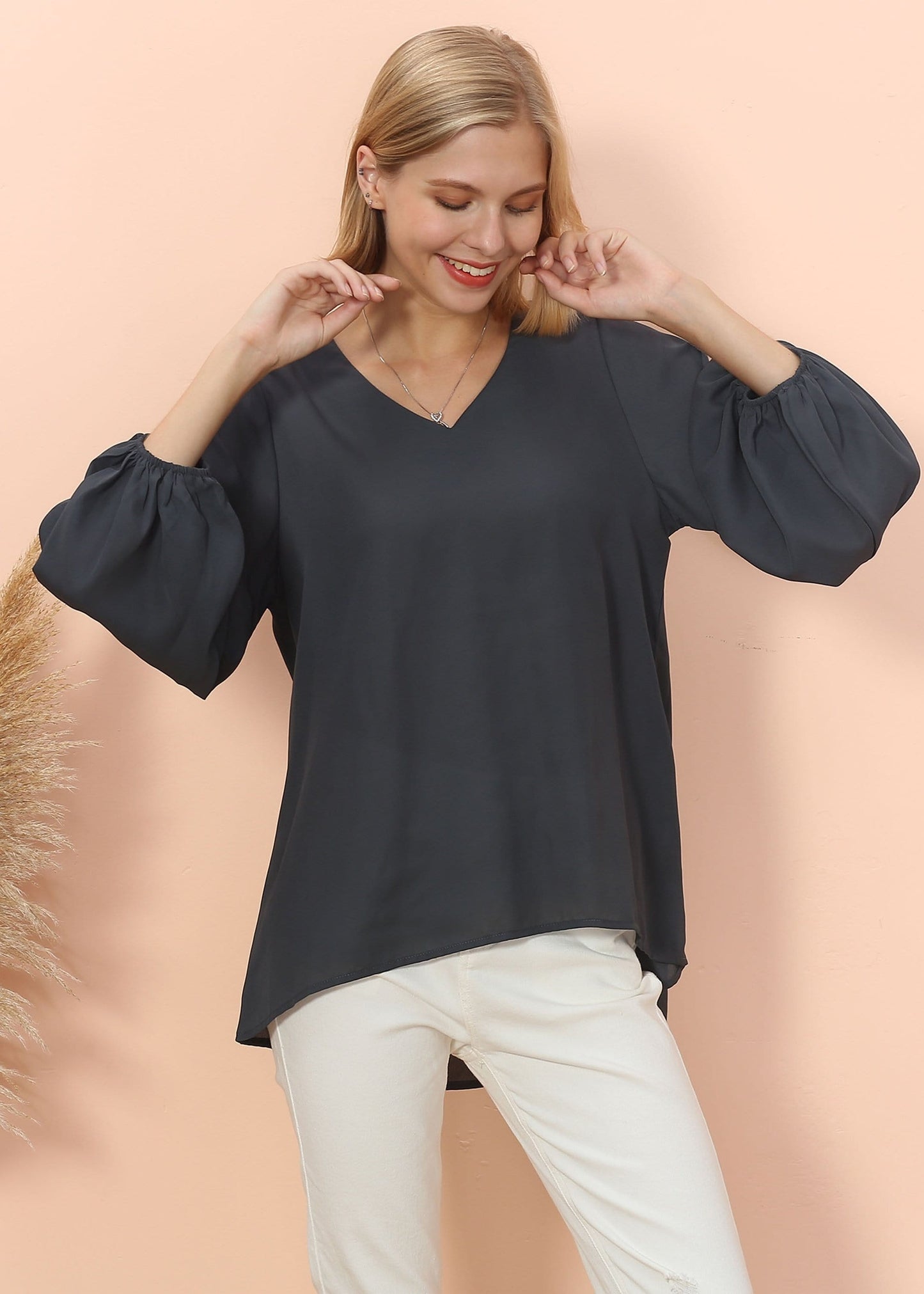 Love Lantern Sleeve V Neck Top