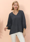 Love Lantern Sleeve V Neck Top