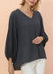 Love Lantern Sleeve V Neck Top