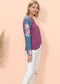 Floral Print Henley Long Sleeve