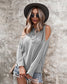 Cold Shoulder Cable Knit Sweater