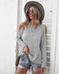 Cold Shoulder Cable Knit Sweater