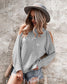 Cold Shoulder Cable Knit Sweater