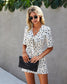 Tie Front Animal Print Romper