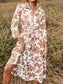 Floral Print Polo Shirt Dress