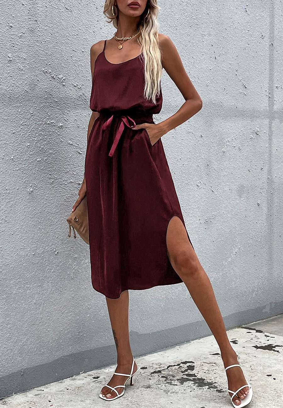 Solid Color Round Hem Dress