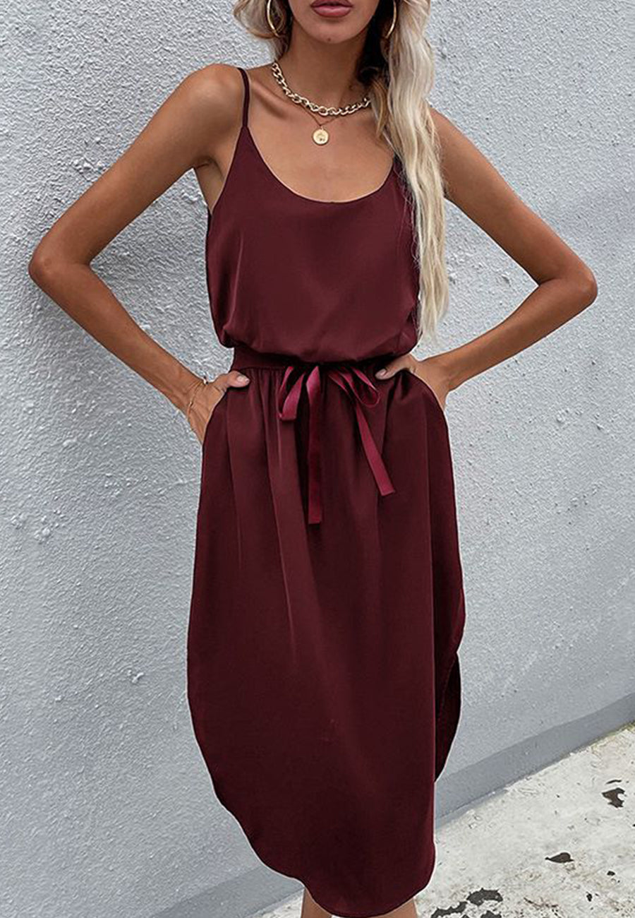 Solid Color Round Hem Dress