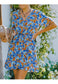 Surplice Ruffle Hem Floral Dress