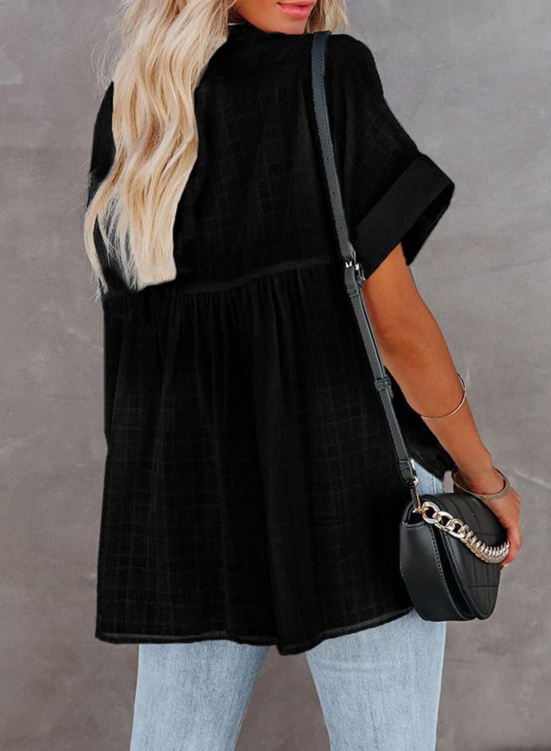 Minimal Plaid Tunic Blouse