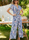Front Cutout Flutter Sleeve Jumpsuit