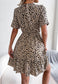 Animal Print Ruffle Hem Dress