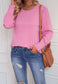 Solid Color Button Cuff Blouse