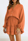 Button Front Tiered Ruffle Dress