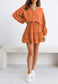 Button Front Tiered Ruffle Dress