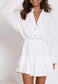 Button Front Tiered Ruffle Dress