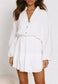 Button Front Tiered Ruffle Dress