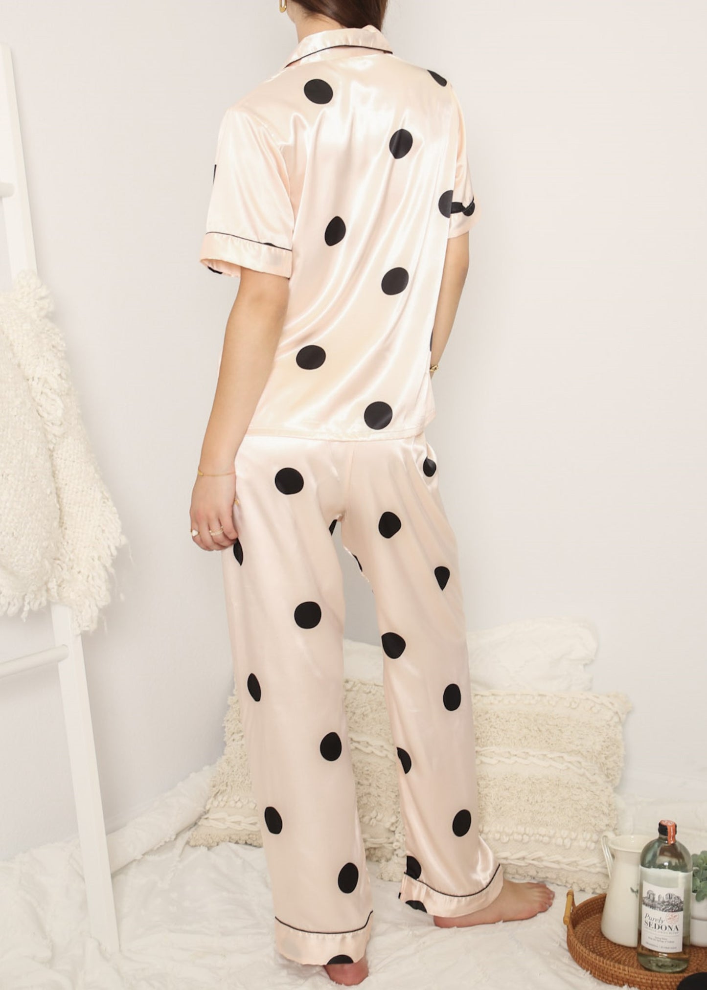 Multi 4 Piece Polka Dot Lounge Set - Pink