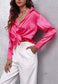 Satin Button Down Classic Blouse