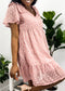 Ruffle Shoulder Textured Babydoll Dress