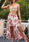 High Waist Printed Hi-Low Skirt