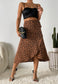 Animal Print Ruffle Hem Skirt