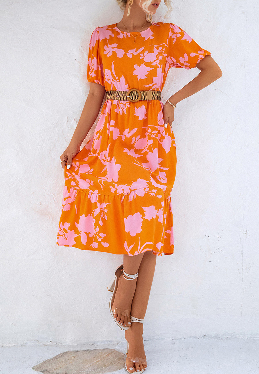 Two Tone Floral Dress