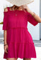 Solid Off-Shoulder Ruffle Dress