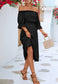 Ruffle Trim Off-Shoulder Dress