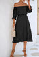 Ruffle Trim Off-Shoulder Dress