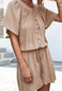 V-Neck Button Front Romper