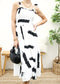 Tie-Shoulder Printed Shirred Dress