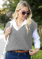 V Neck Cable Knit Oversized Sweatervest