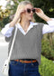 V Neck Cable Knit Oversized Sweatervest