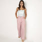 Women's Vertical Stripe Lounge Pants with Drawstring Waist and Relaxed Fit