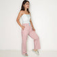 Women's Vertical Stripe Lounge Pants with Drawstring Waist and Relaxed Fit