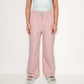Women's Vertical Stripe Lounge Pants with Drawstring Waist and Relaxed Fit