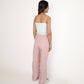 Women's Vertical Stripe Lounge Pants with Drawstring Waist and Relaxed Fit