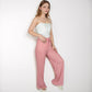 Women's Striped Drawstring Lounge Pants with Wide Leg and Soft Stretch Fabric