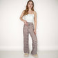 Women's Striped Drawstring Lounge Pants with Wide Leg and Soft Stretch Fabric
