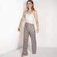 Women's Striped Drawstring Lounge Pants with Wide Leg and Soft Stretch Fabric