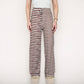 Women's Striped Drawstring Lounge Pants with Wide Leg and Soft Stretch Fabric