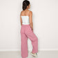 Women's Gingham Print Lounge Pants with Elastic Drawstring Waist and Relaxed Straight Leg Fit